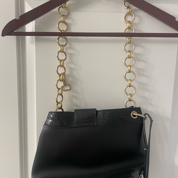 Topshop Black Crossbody Bag with Gold Chain - Picture 7 of 8